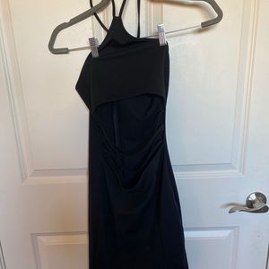Black mini dress with cutouts
